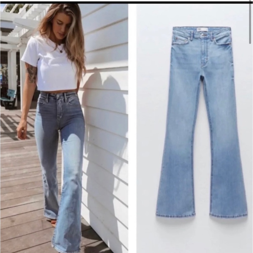 Zara Blue Wide Leg Pants